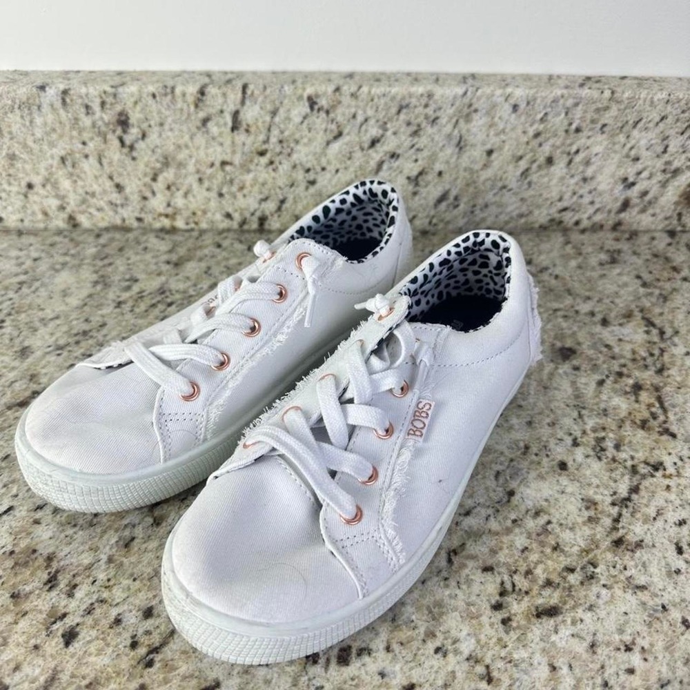 BOBS by Skechers Women's Sneakers Size 5.5 Leopard Print Lining Casual Shoes